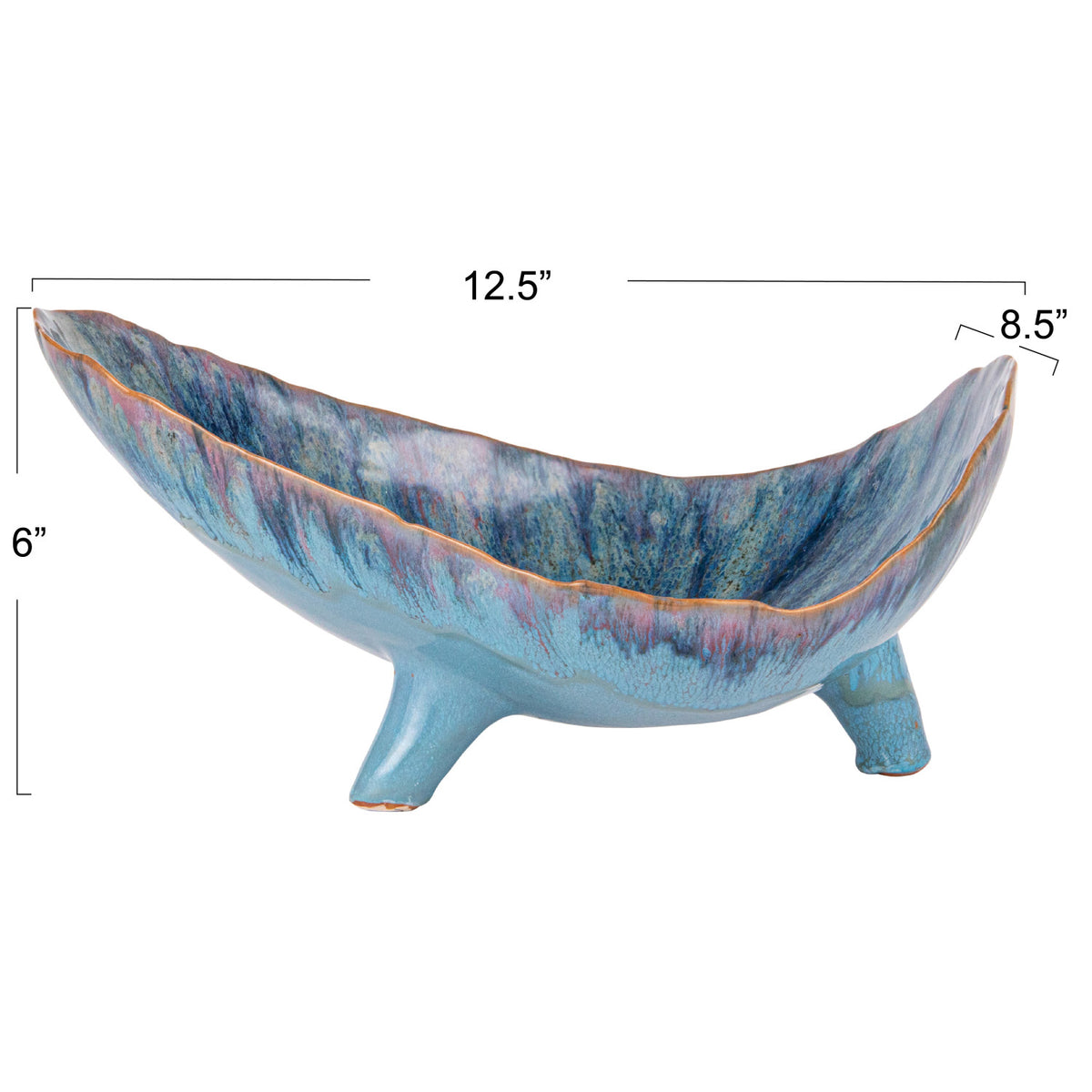 Stoneware Footed Organic Shaped Bowl