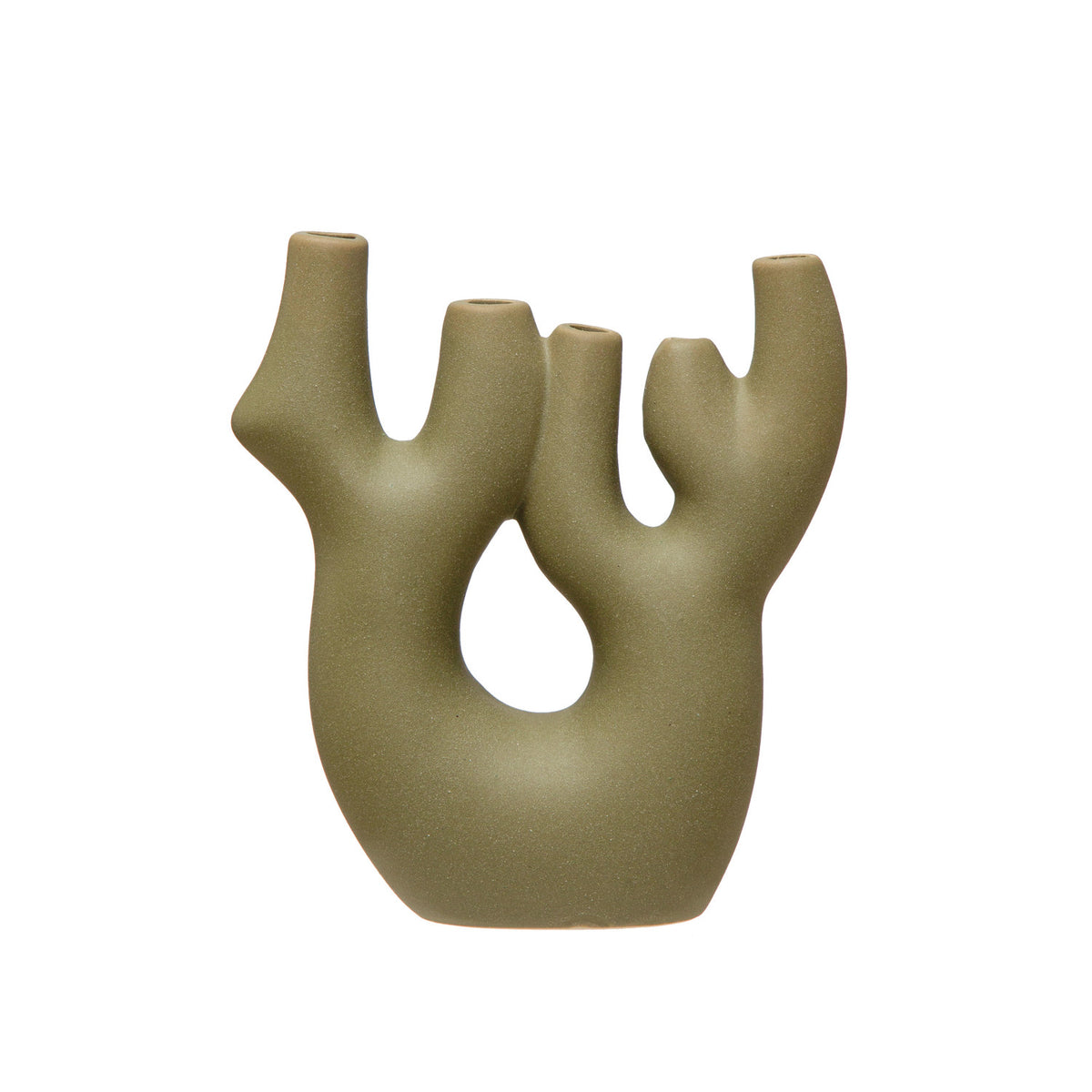 Stoneware Coral Shaped Vase w/ 5 Openings