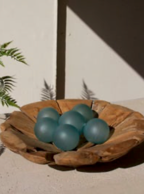 Round Teakwood Compote