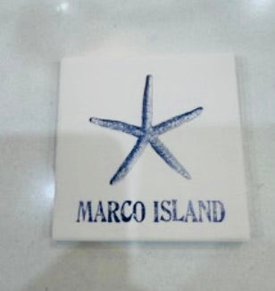 Finger Starfish Coaster With Blue Marco Island
