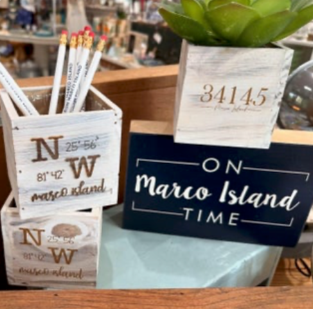 On Marco Island Time Wood Block