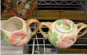 Fitz & Floyd Hummingbird Sugar & Creamer Set 1987
