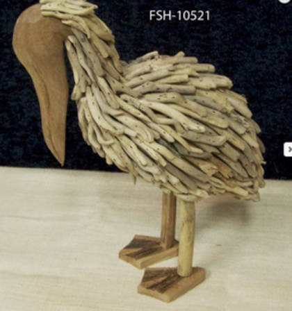 Standing Driftwood Pelican
