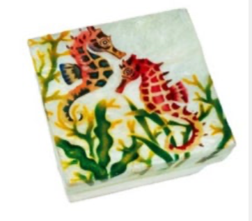 Seahorse Duo Capiz Box