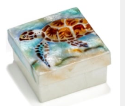 Sea Turtle Capiz Box - Large II