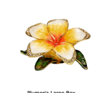 Bejeweled Plumeria Box - Large