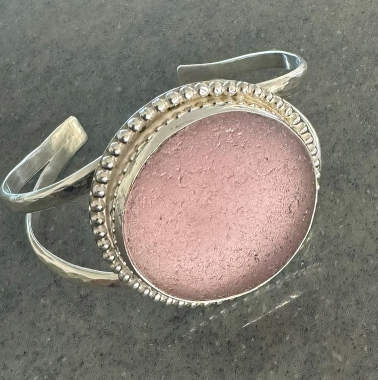 Pink/Purple Sea Glass Statement Cuff by Sea Glass Gold