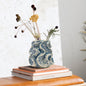 Textured Stoneware Organic Shaped Vase, Reactive Glaze, Blue