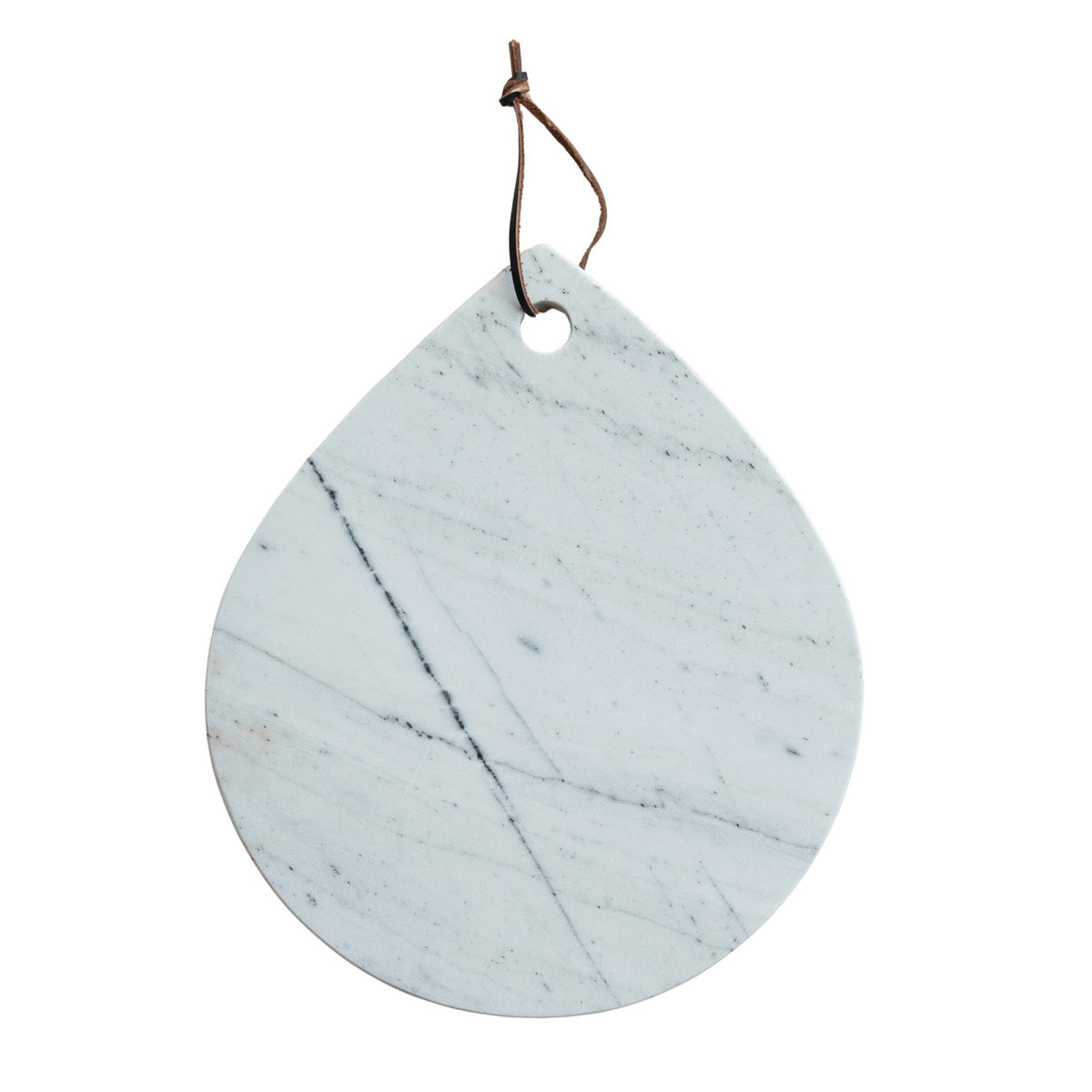 Marble Cheese Cutting Board with Handle & Leather Tie