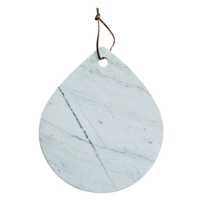 Marble Cheese Cutting Board with Handle & Leather Tie