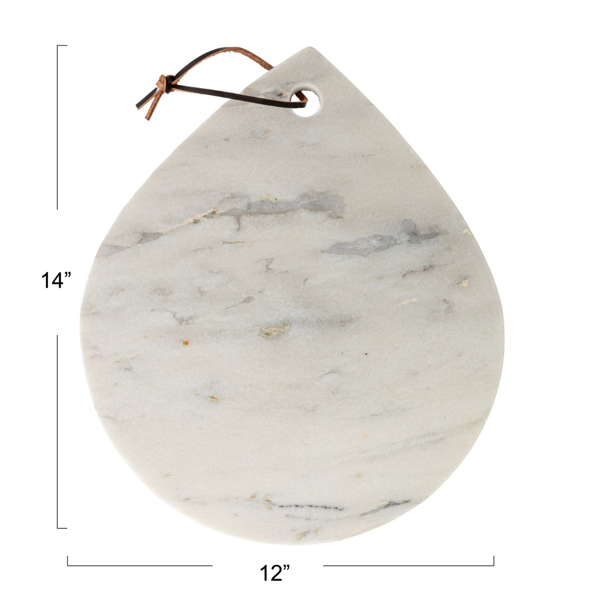 Marble Cheese Cutting Board with Handle & Leather Tie