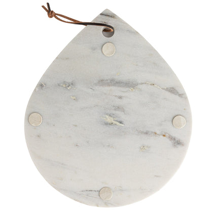 Marble Cheese Cutting Board with Handle & Leather Tie