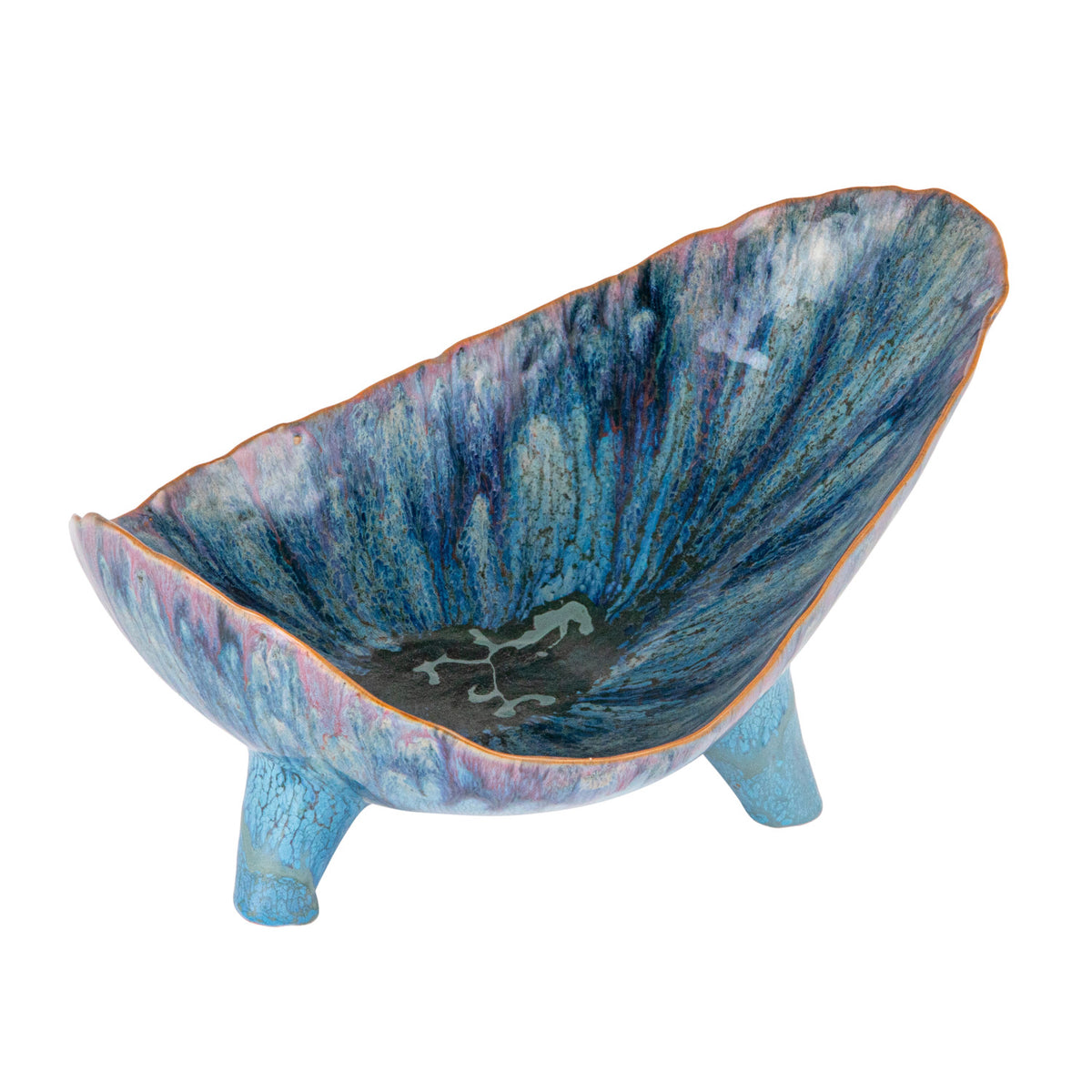 Stoneware Footed Organic Shaped Bowl