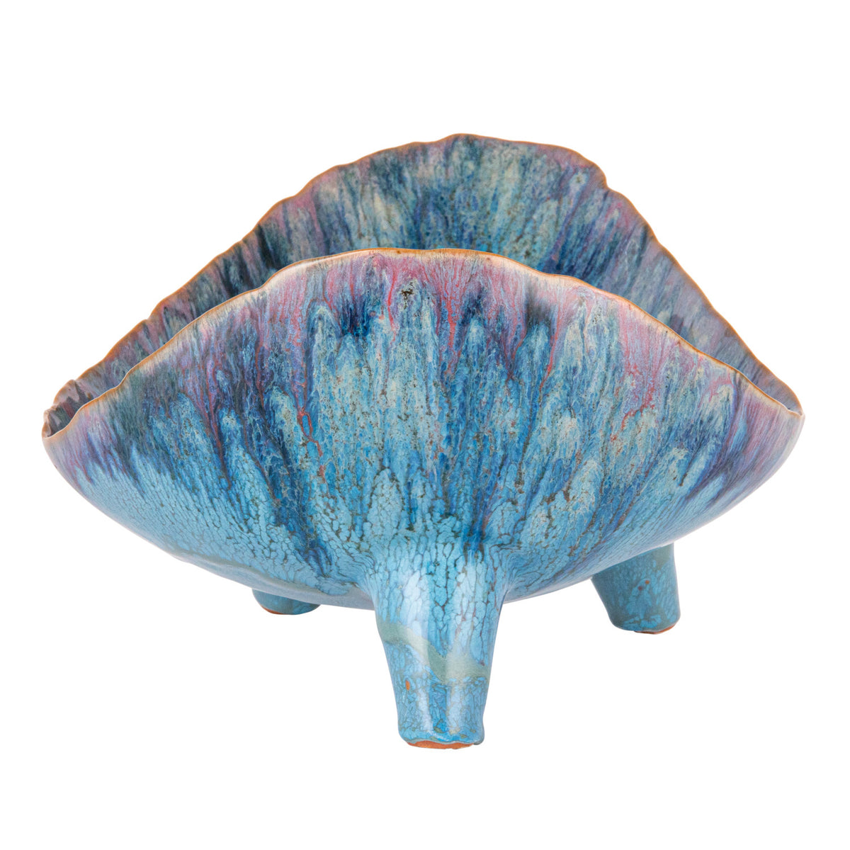 Stoneware Footed Organic Shaped Bowl