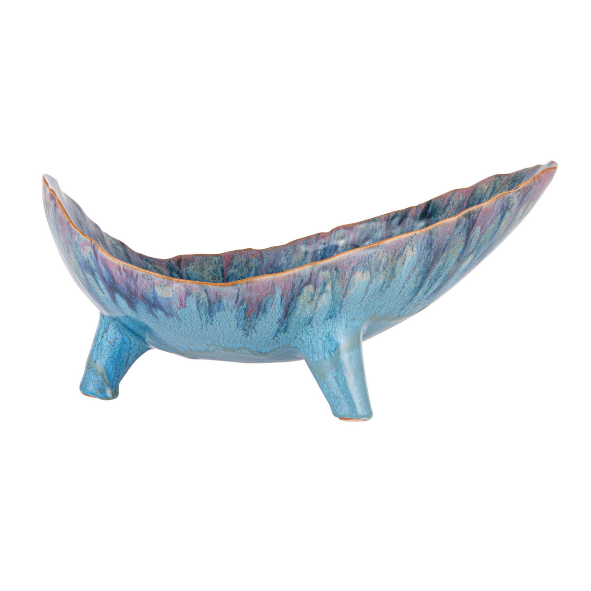 Stoneware Footed Organic Shaped Bowl