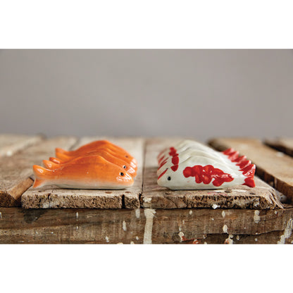 Stoneware Floating Koi Fish – Orange & White, 2 Styles