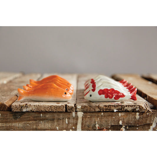 Stoneware Floating Koi Fish – Orange & White, 2 Styles