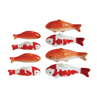 Stoneware Floating Koi Fish – Orange & White, 2 Styles