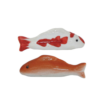 Stoneware Floating Koi Fish – Orange & White, 2 Styles