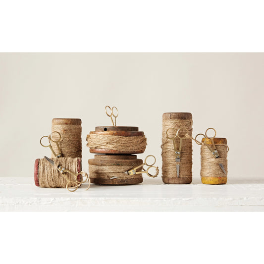 Wooden Spools w/ Jute & Scissor