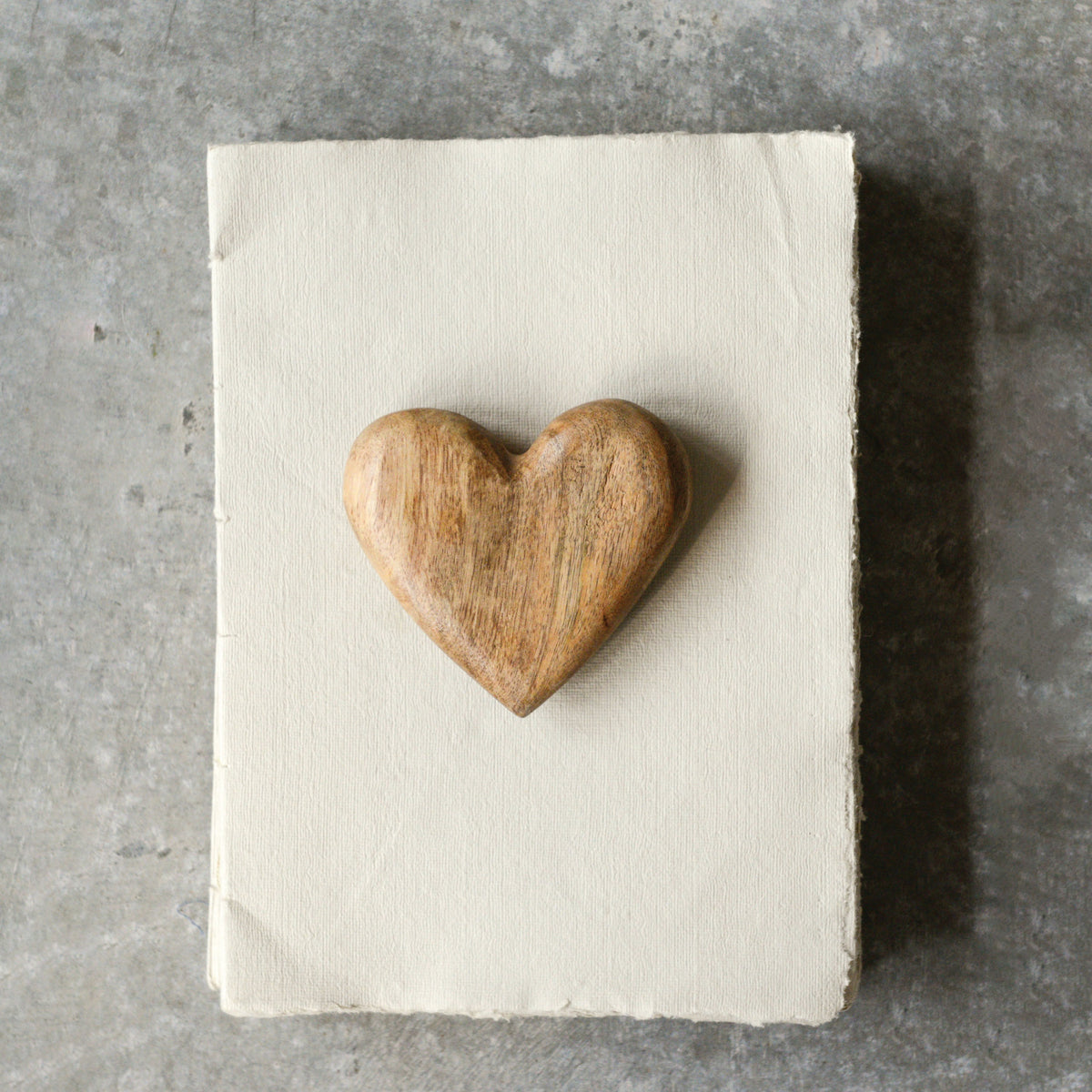 Wood Heart 4-1/4"L x 4"W Hand-Carved