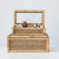Rattan & Wood Display Boxes w/ Glass Lid (Large)