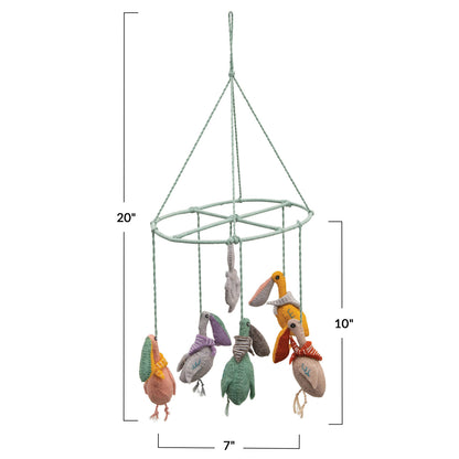 Wool Felt Pelican Mobile with Anchor