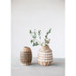 Hand-Woven Seagrass & Bamboo Wrapped Vase