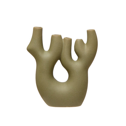 Stoneware Coral Shaped Vase w/ 5 Openings