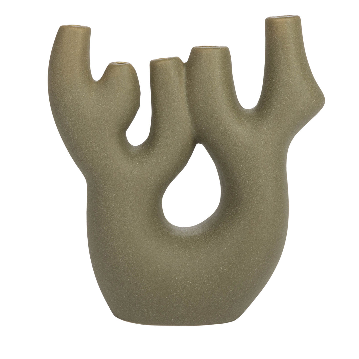 Stoneware Coral Shaped Vase w/ 5 Openings