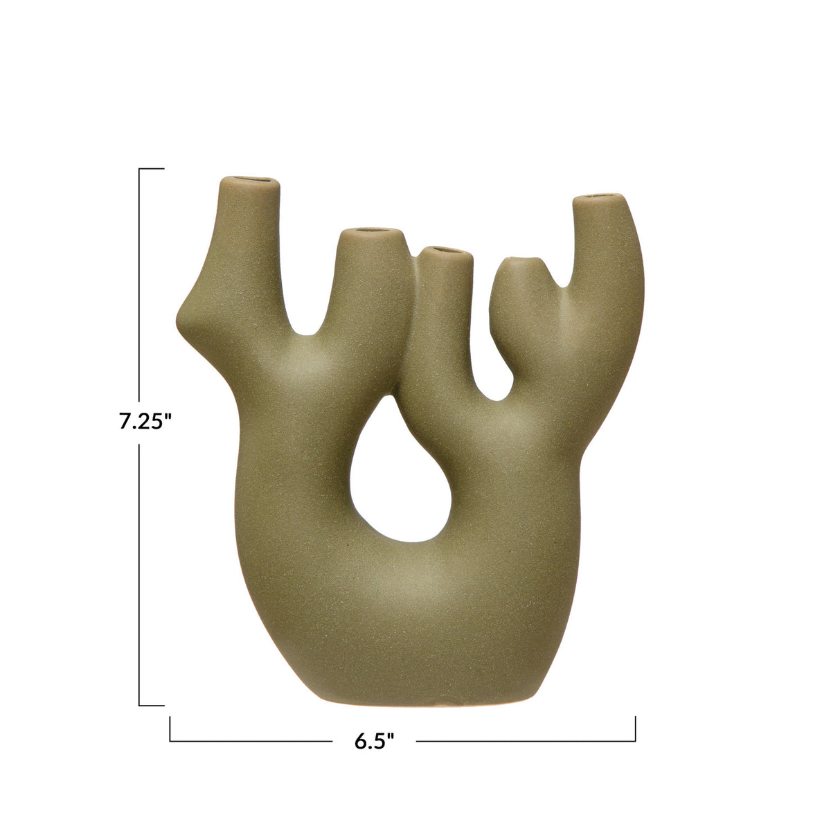 Stoneware Coral Shaped Vase w/ 5 Openings