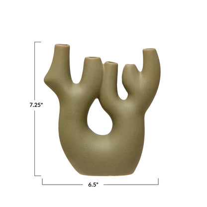 Stoneware Coral Shaped Vase w/ 5 Openings