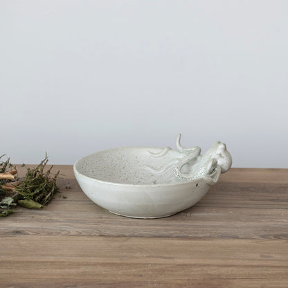 Stoneware Octopus Bowl Speckled