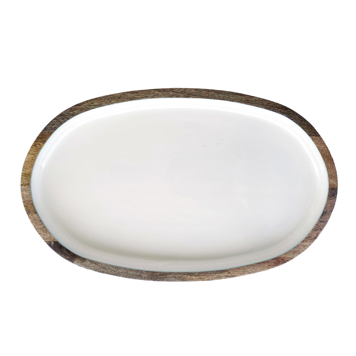 Enameled Mango Wood Tray