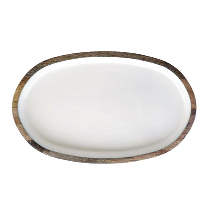 Enameled Mango Wood Tray