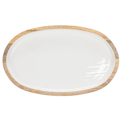 Enameled Mango Wood Tray