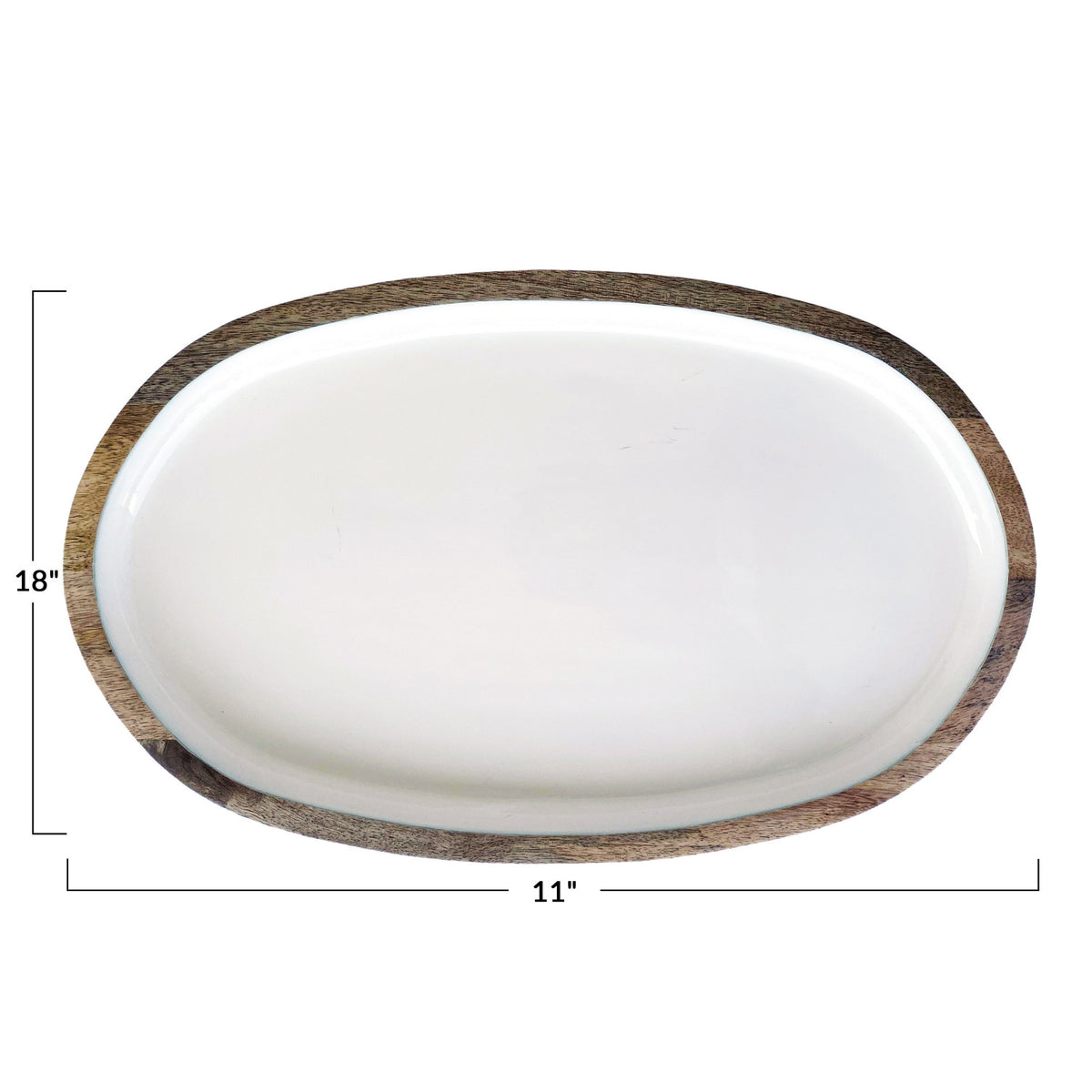 Enameled Mango Wood Tray
