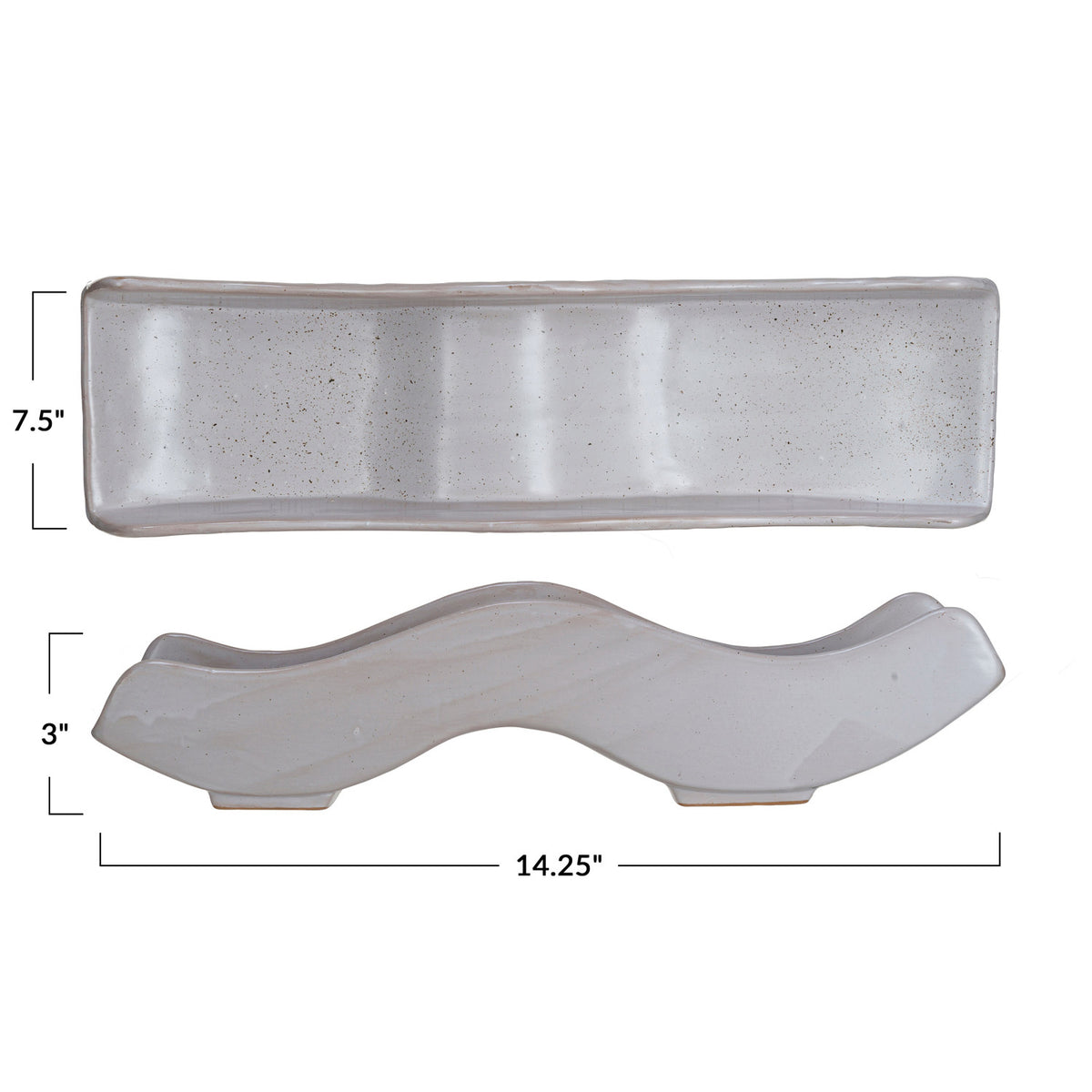 Stoneware Tray, Wave
