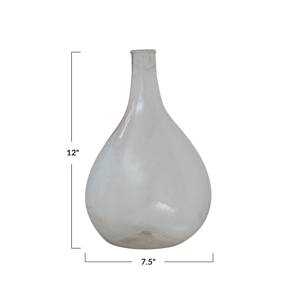 Hand-Blown Recycled Glass Bottle Vase