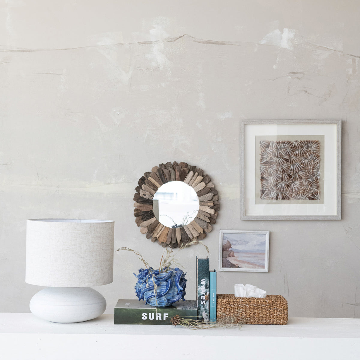 Handmade Layered Driftwood Framed Mirror