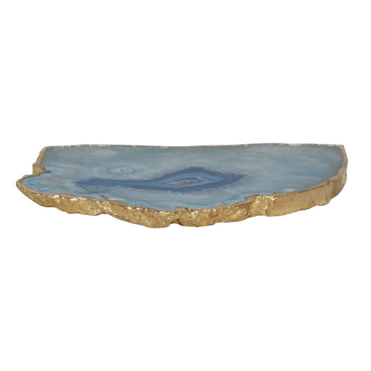 Agate Slab w/ Gold Electroplated Edge