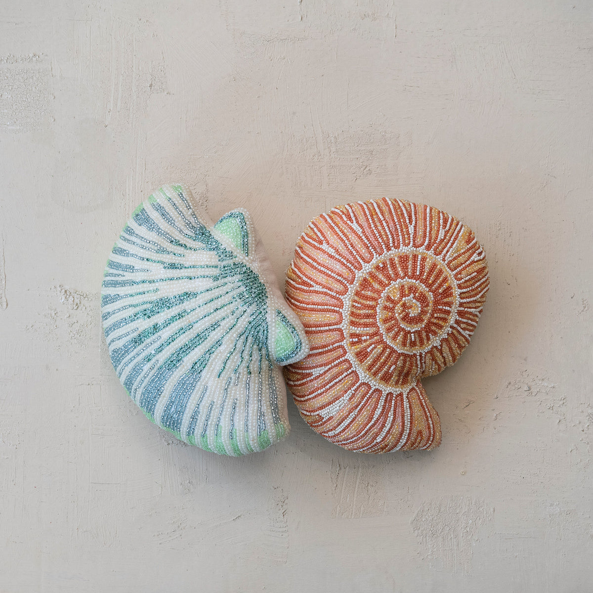 Beaded Shell Shaped Pillow