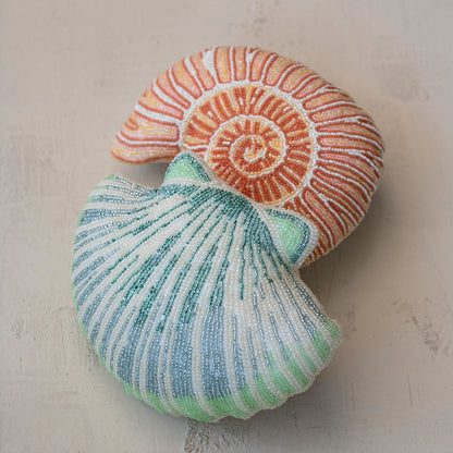 Beaded Shell Shaped Pillow