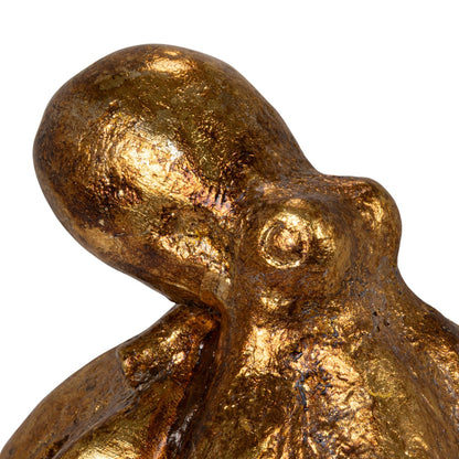 Resin Octopus on Glass Ball with Gold Leaf Finish