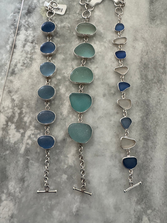 Blue (Small ) Sea Glass Bracelet from Japan