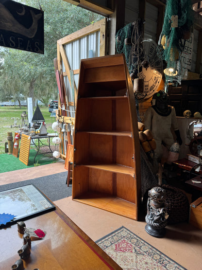 Vintage Wood Boat Shelf w/ Neat Hardware