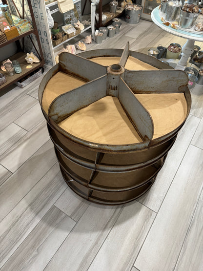Vintage Lyon rotating metal hardware/parts bin rack (often called a "Rotabin")