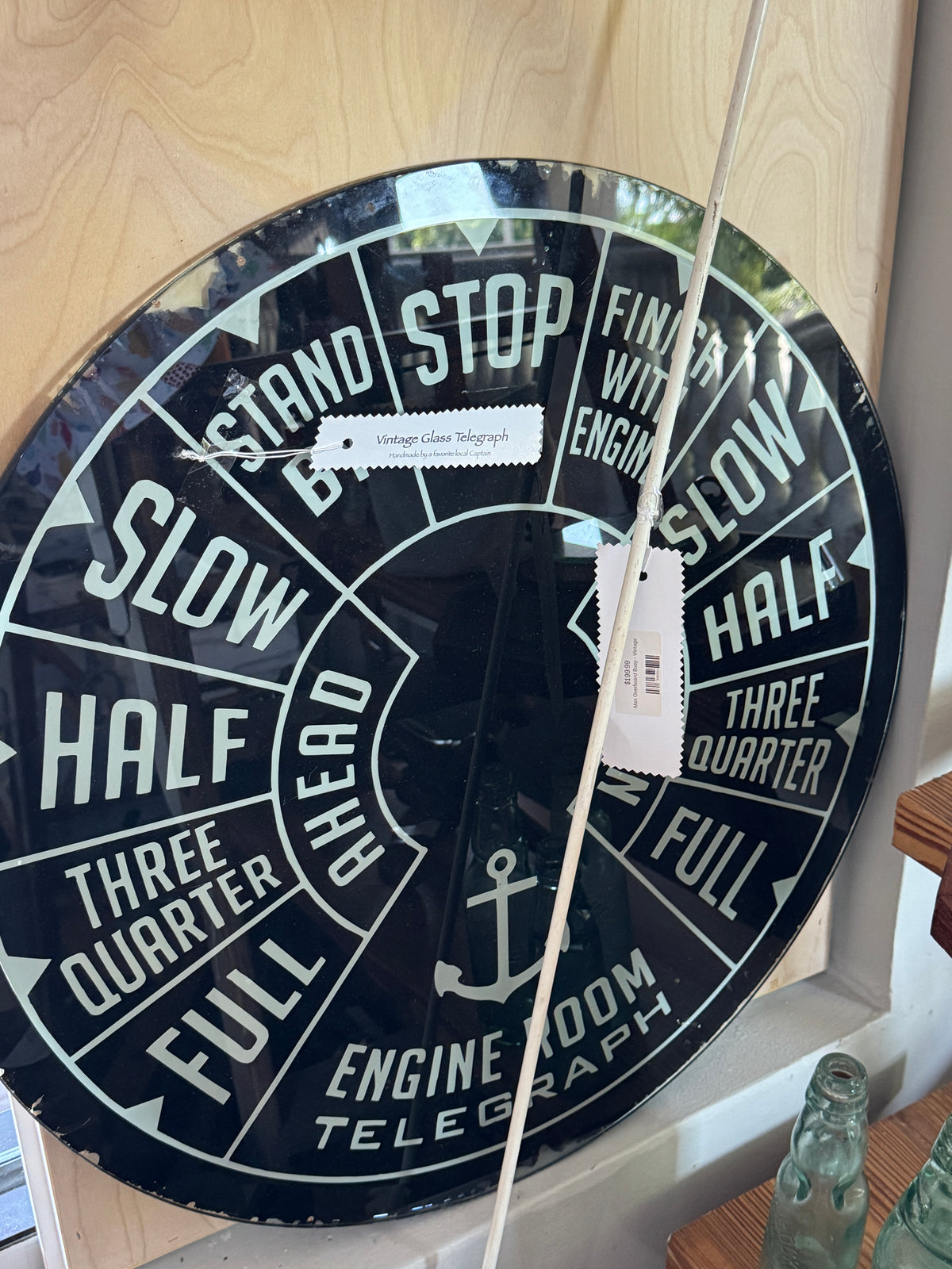 Ships Telegraph  -  Vintage Glass Table Top