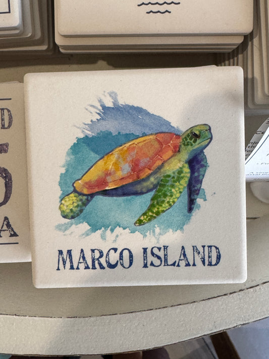 Watercolor Sea Turtle Coaster