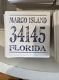 Zip Code Coaster With Blue Text
